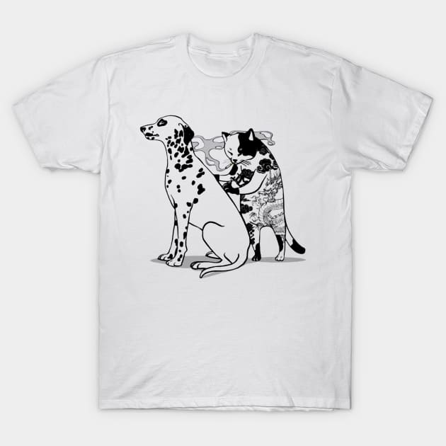 Cat tattoo for dogs shirt T-Shirt by badboy